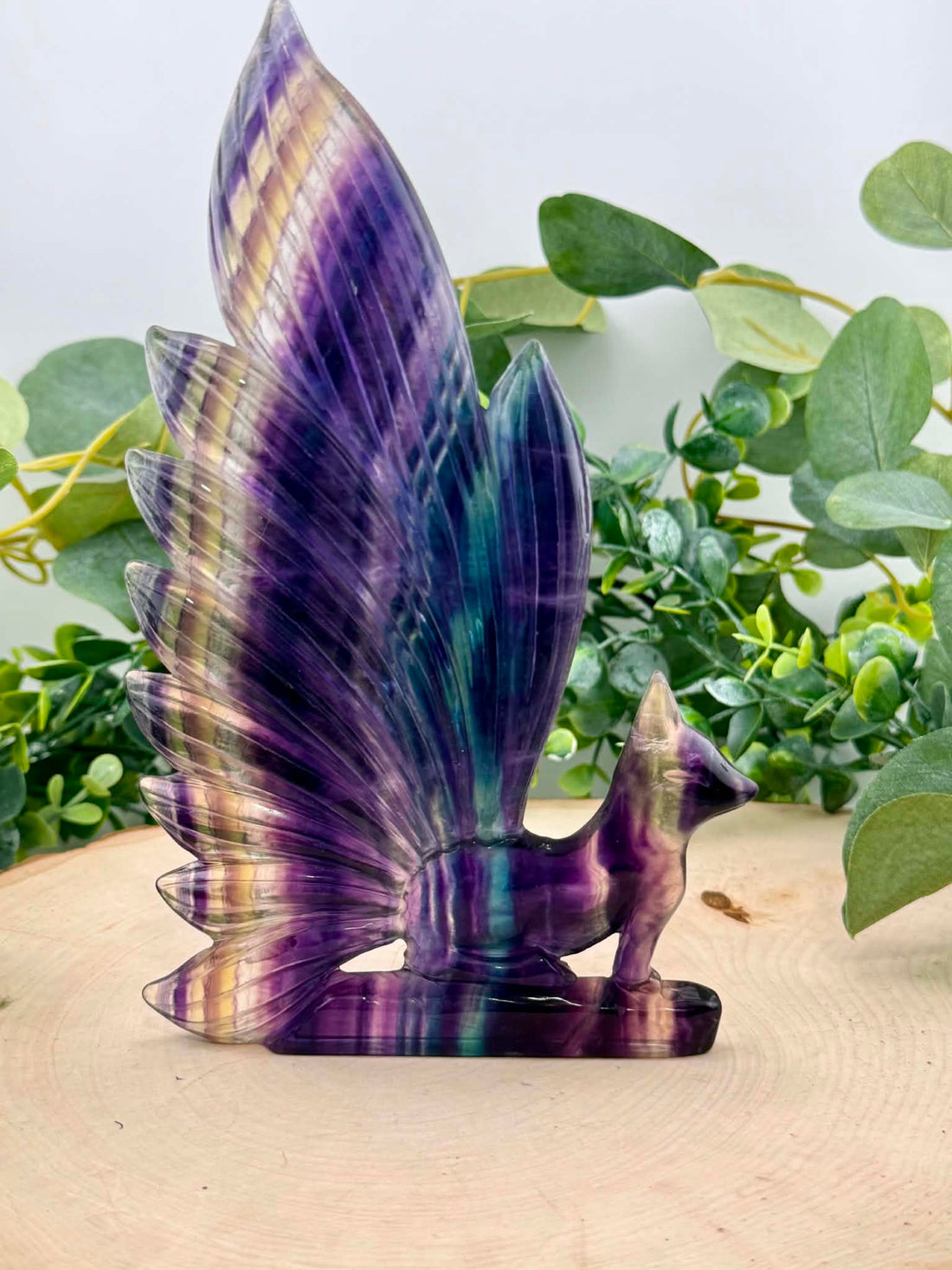 Large Fluorite Kitsune Carving