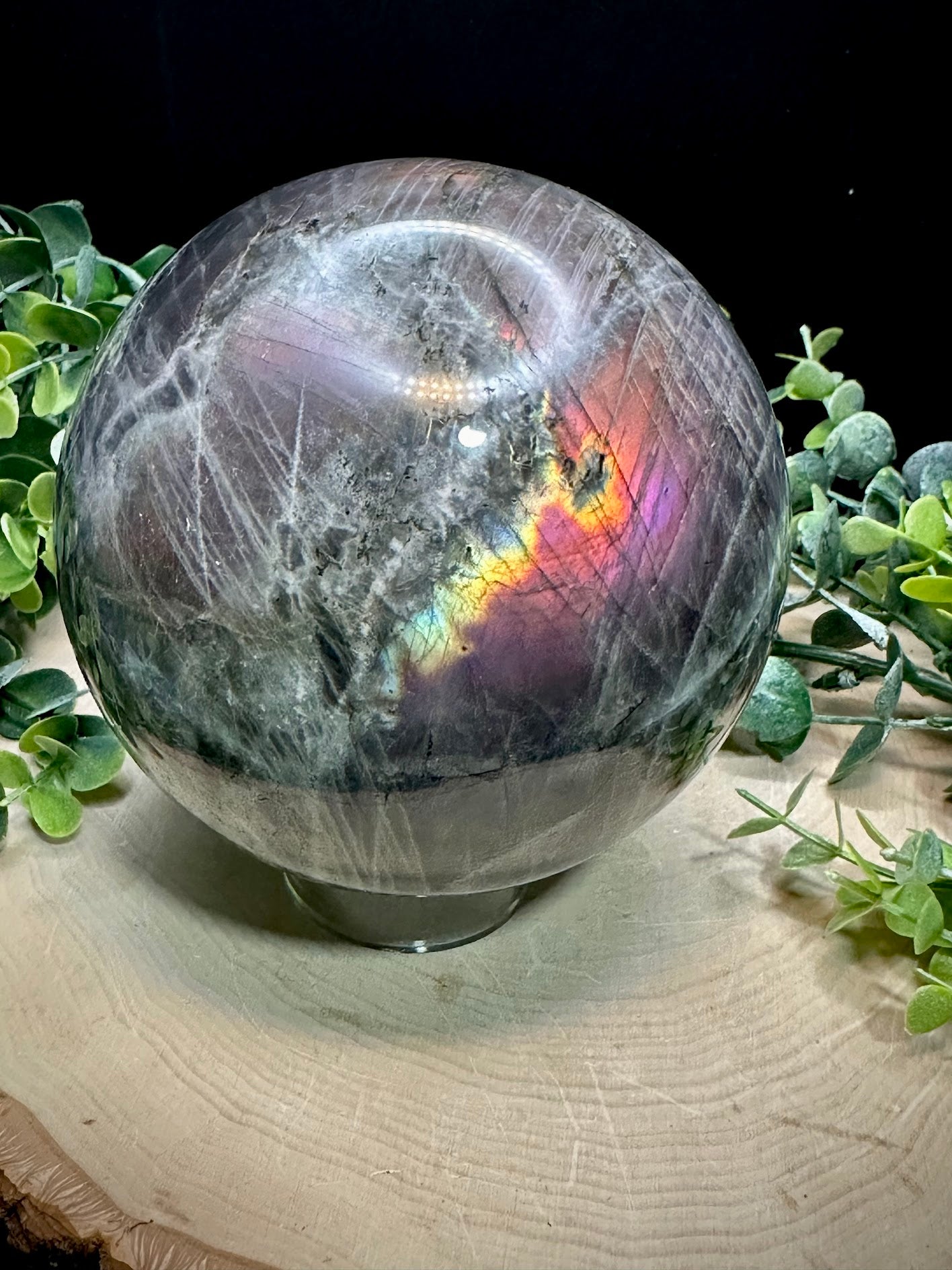 Pink & Purple Flash Labradorite Statement Spheres