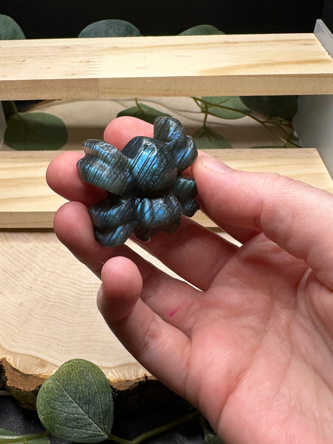 Labradorite Spider Carvings