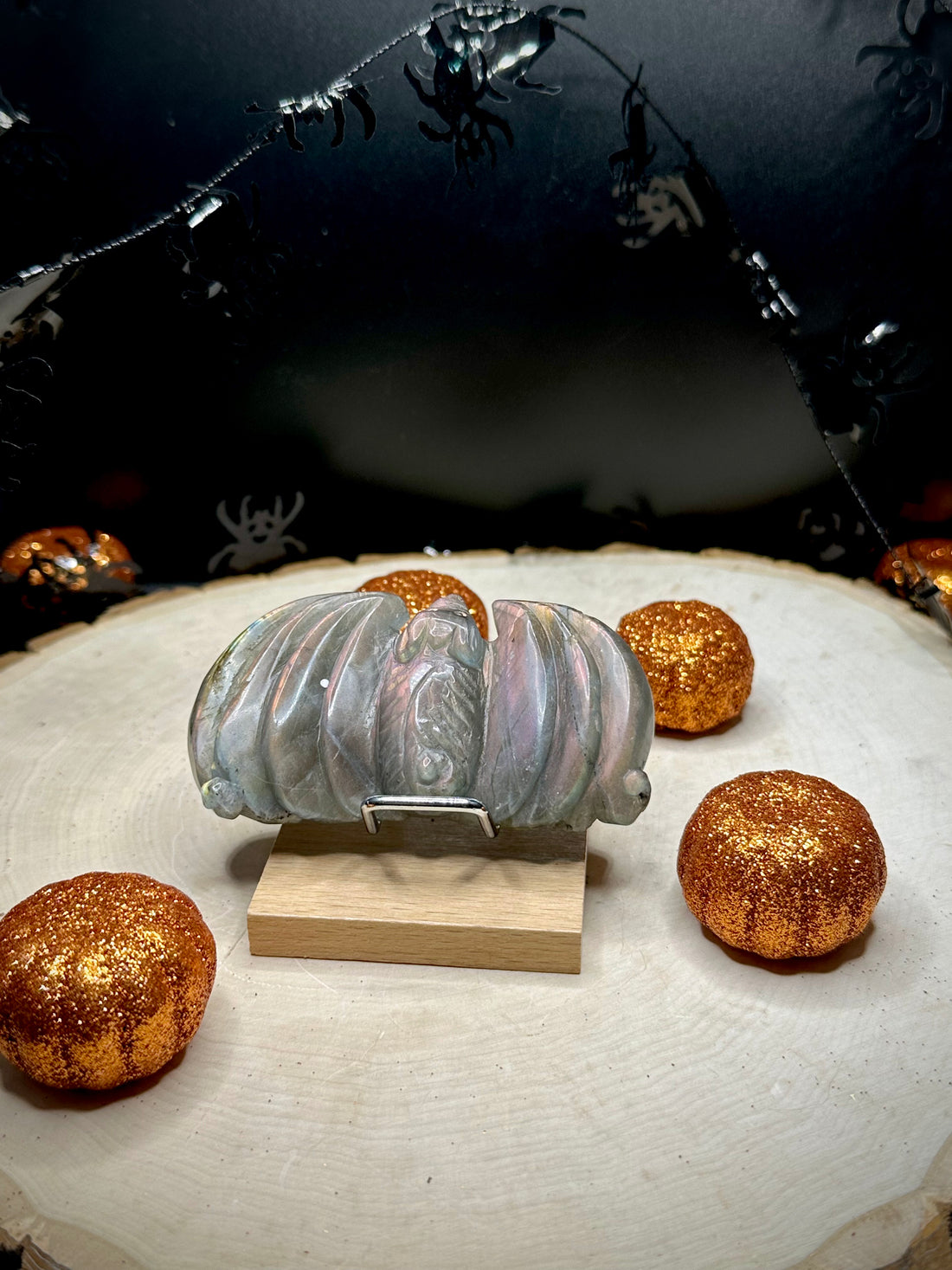 Labradorite Bat Carving