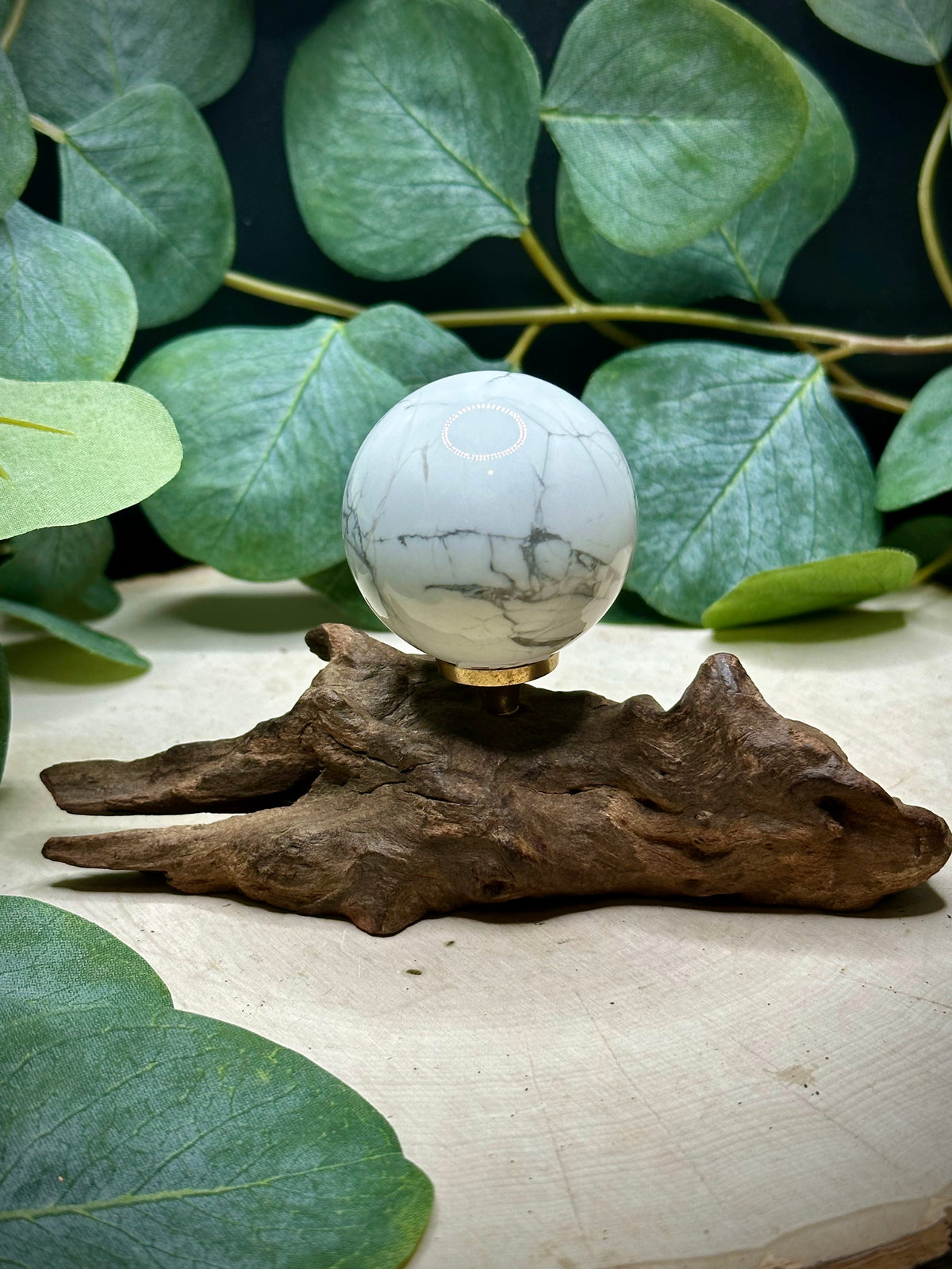 Natural White Howlite Spheres | Veined Crystal Mineral Spheres