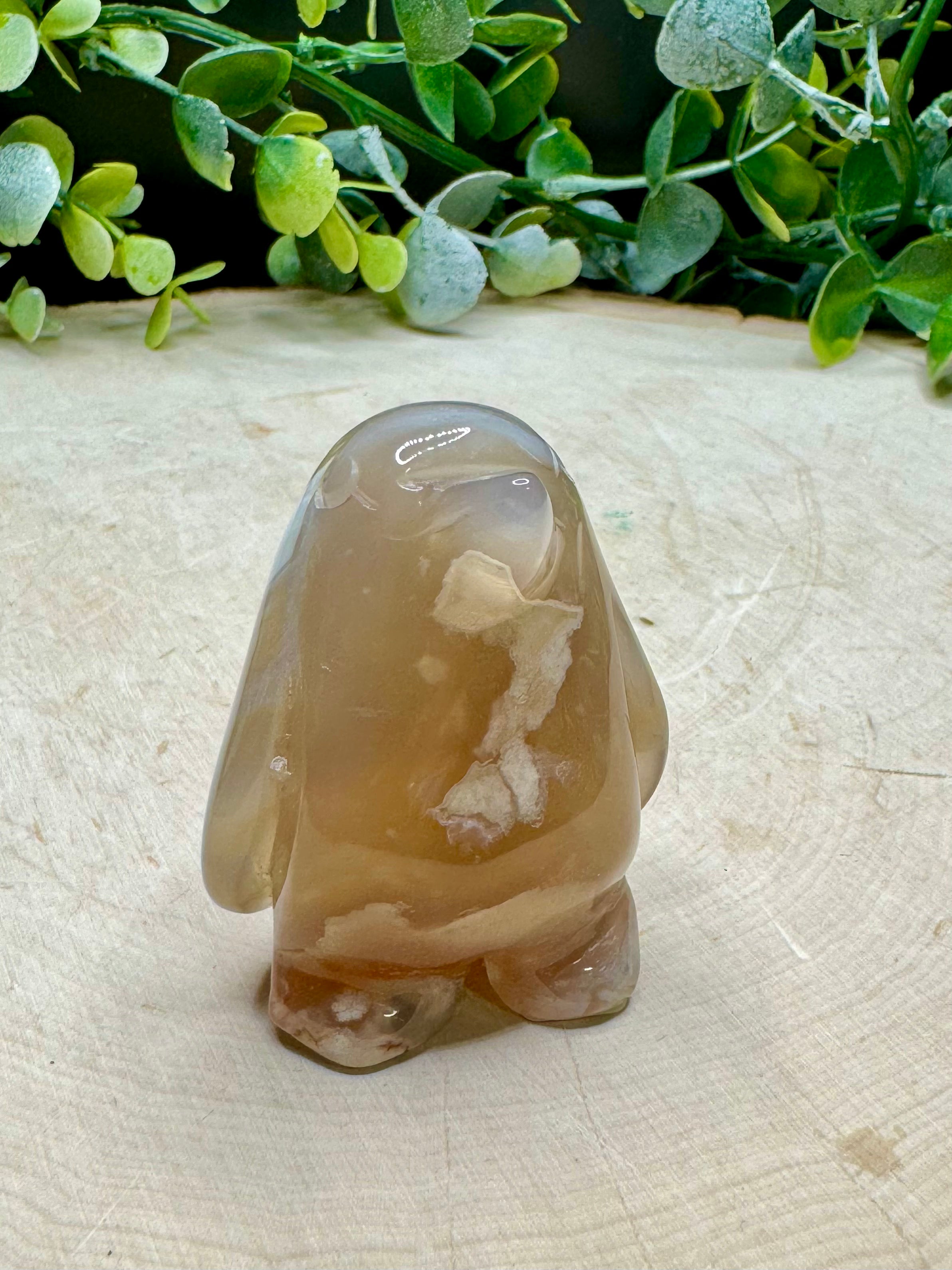 Flower Agate Penguin Carvings | Crystal Penguin Figurines