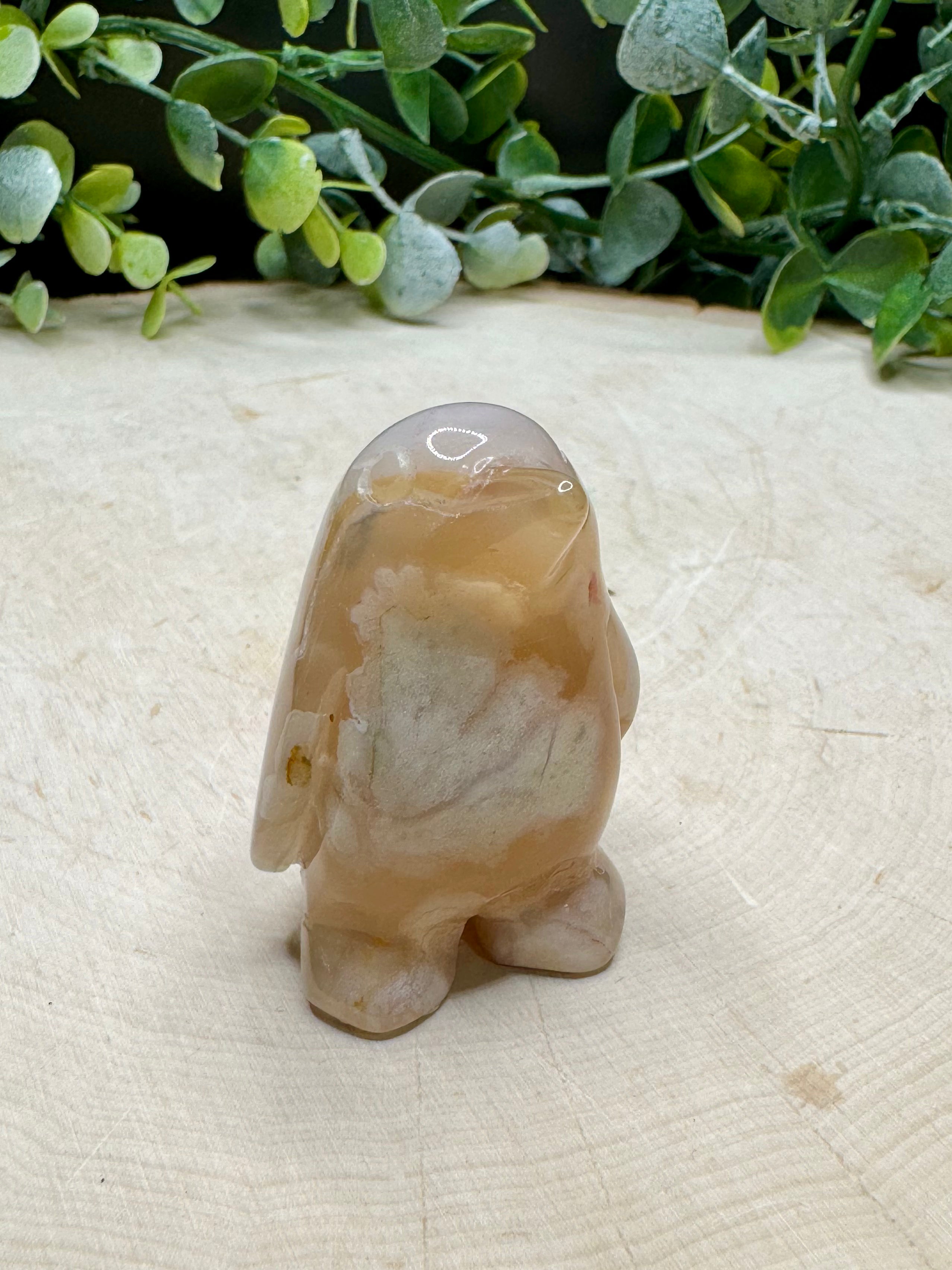 Flower Agate Penguin Carvings | Crystal Penguin Figurines