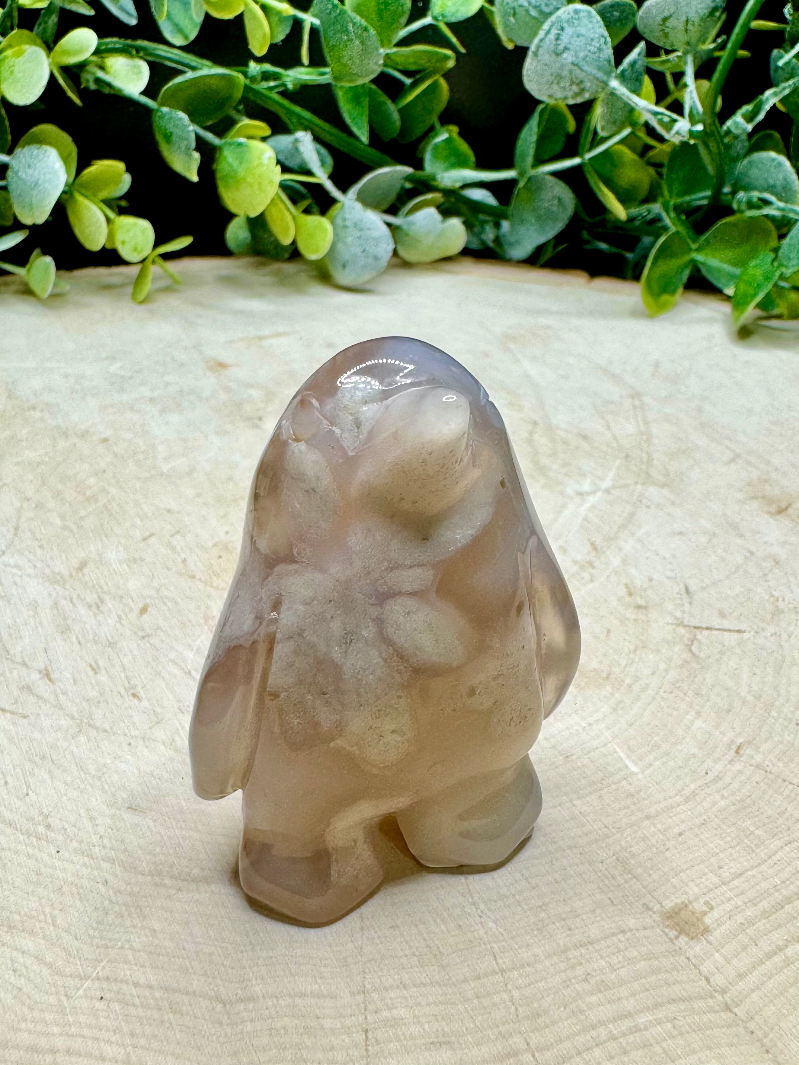 Flower Agate Penguin Carvings | Crystal Penguin Figurines