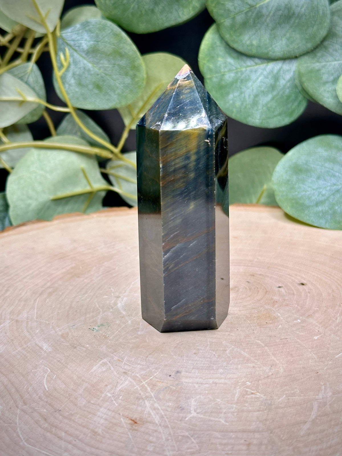 Blue Tiger’s Eye Towers | Hawk’s Eye Crystal Points - Still Water Crystals