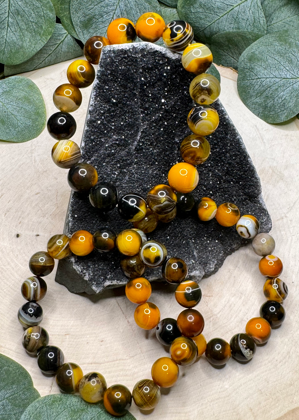 Bumblebee “Agate” Stretch Bracelet 10mm