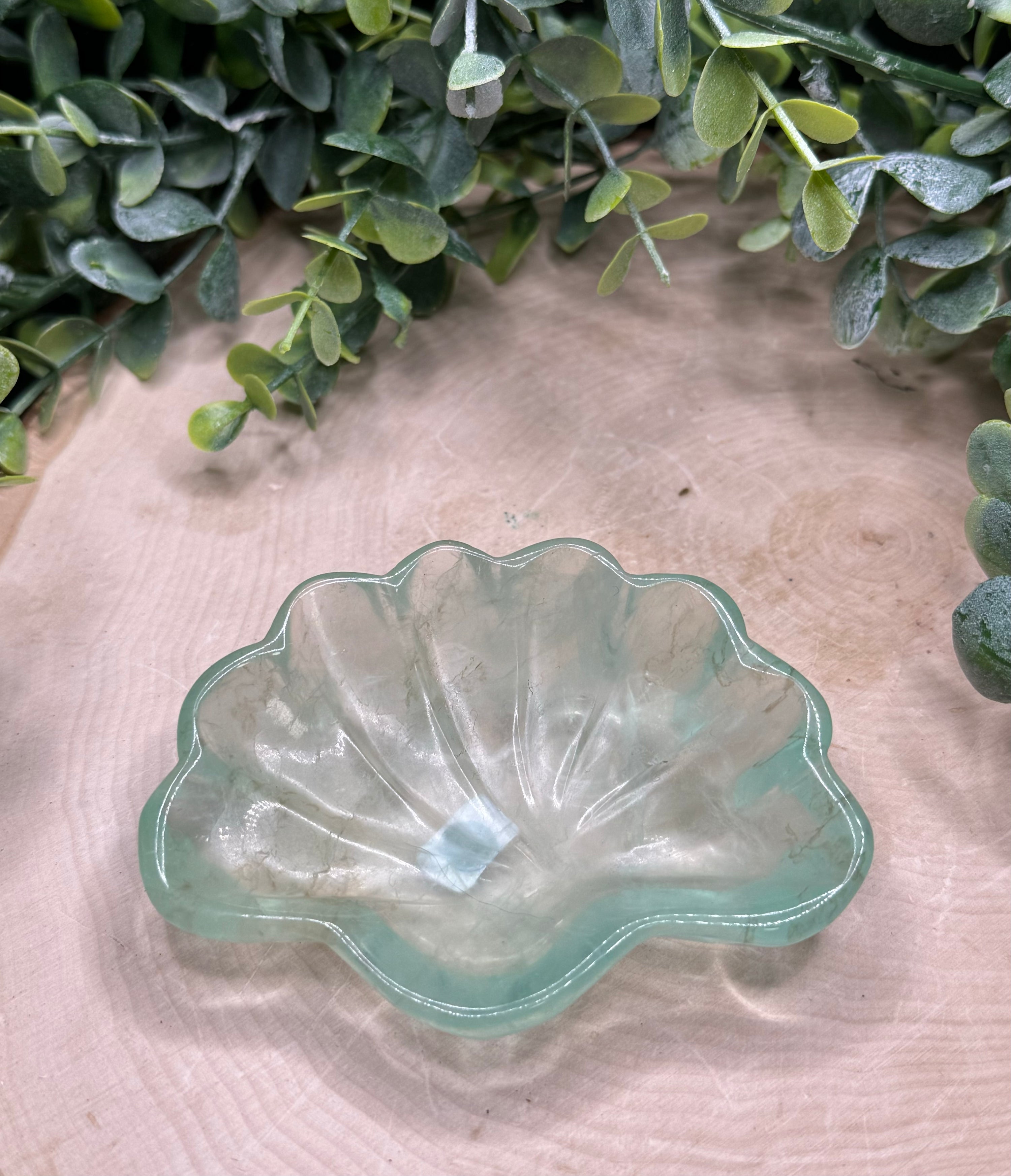 Fluorite Seashell Bowl | Crystal Jewelry Dish | Natural Stone Home Decor - Still Water Crystals