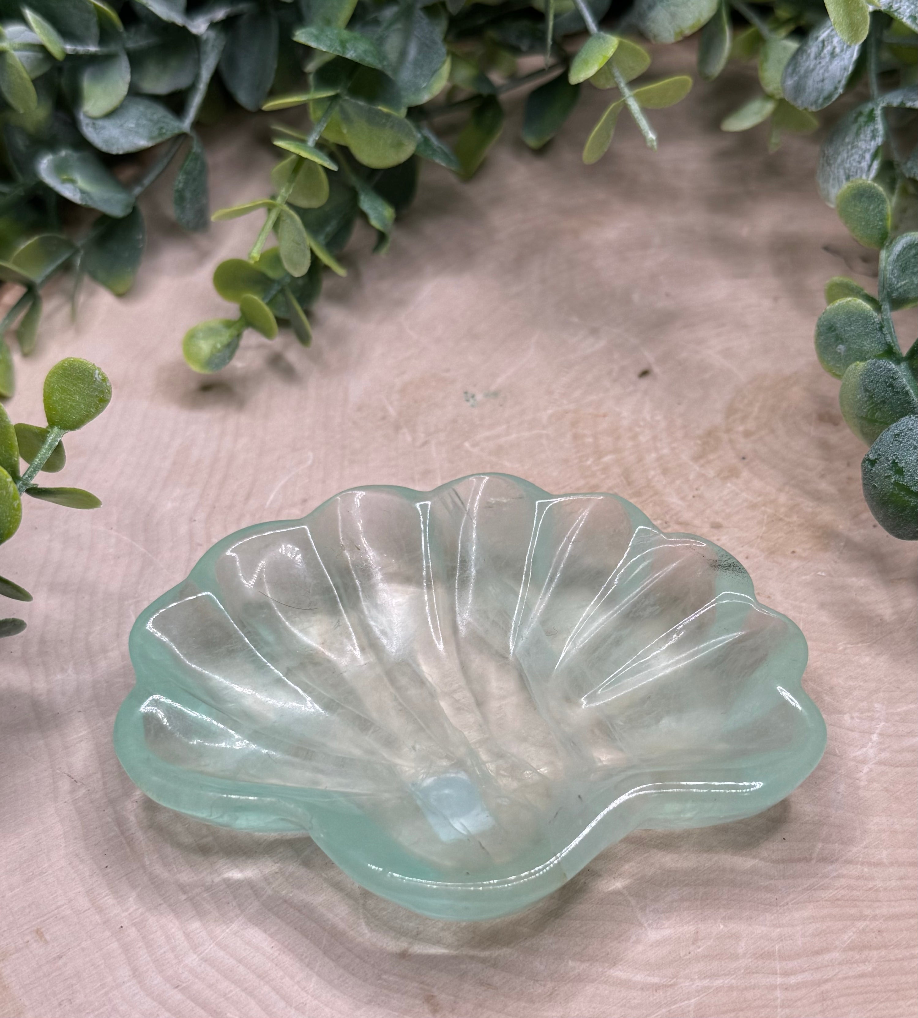 Fluorite Seashell Bowl | Crystal Jewelry Dish | Natural Stone Home Decor - Still Water Crystals