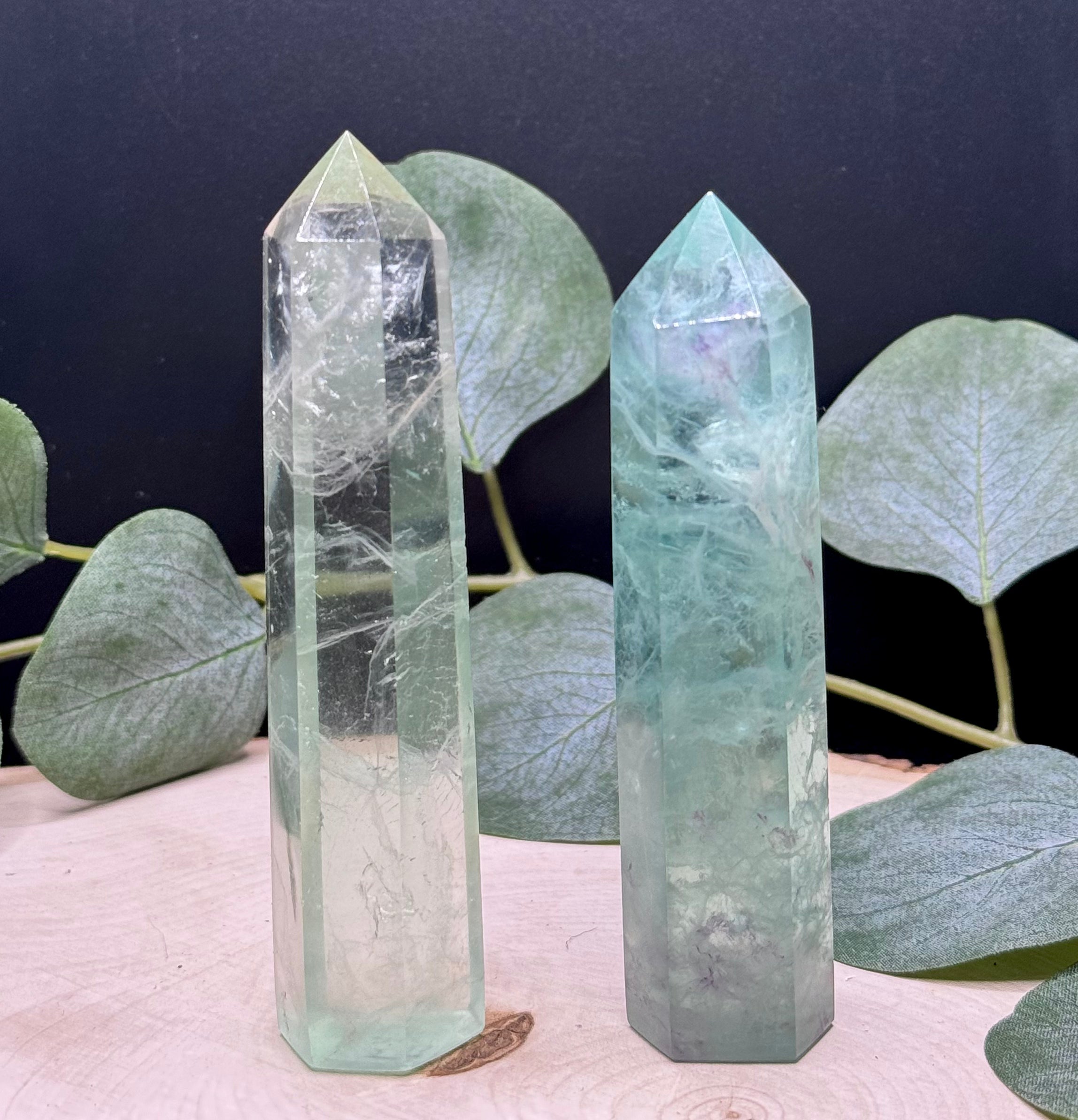 Baja Fluorite Points | Natural Green Fluorite Towers | Polished Fluorite Crystals