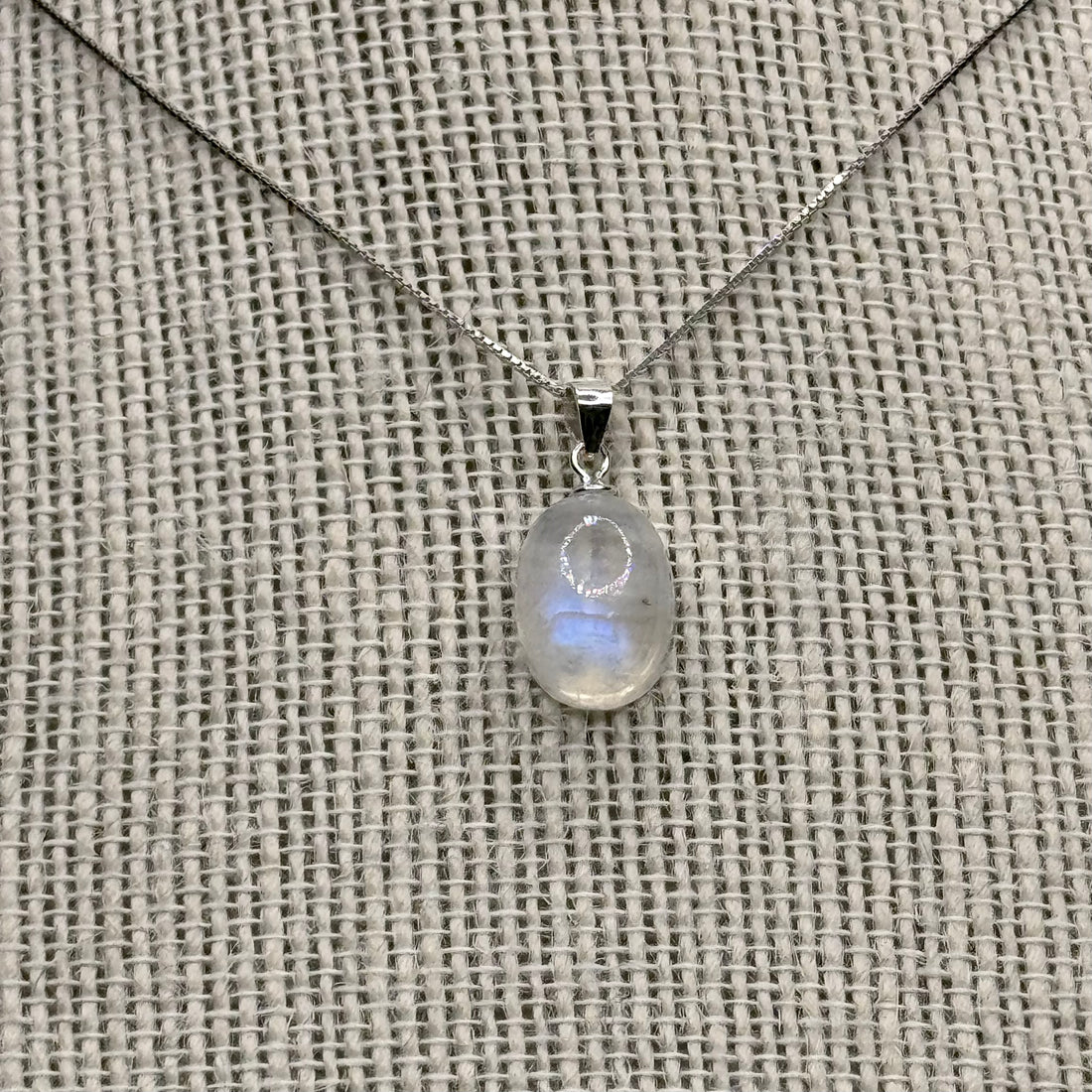 Moonstone Oval Sterling Silver Pendant