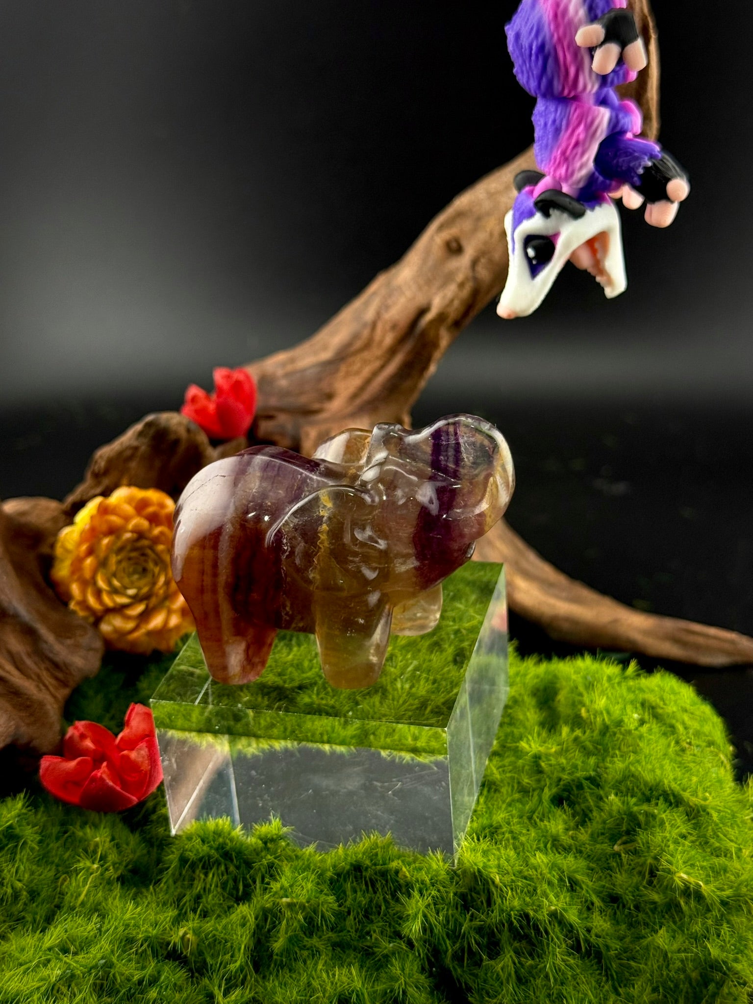 Fluorite Elephant Carvings