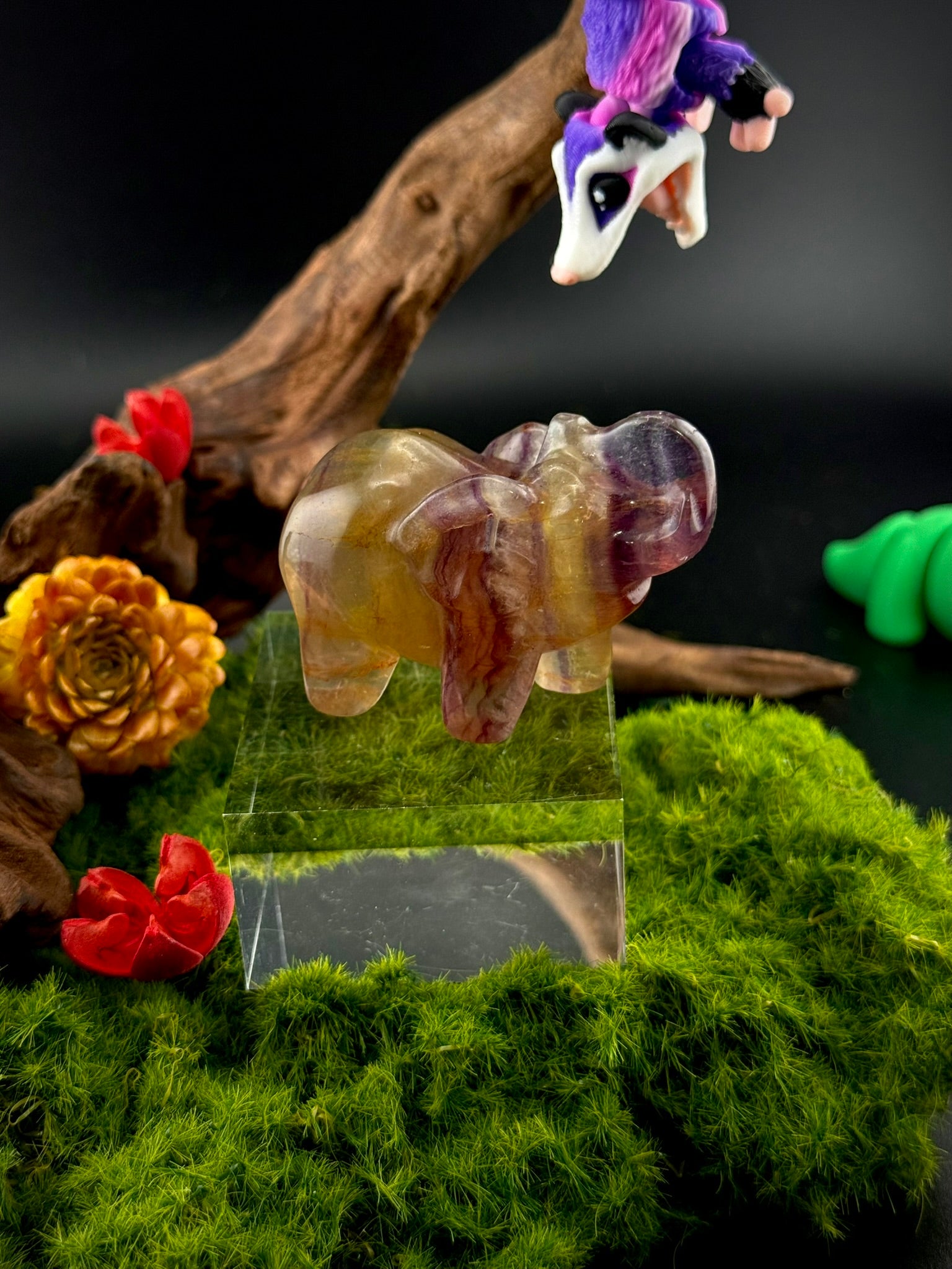 Fluorite Elephant Carvings