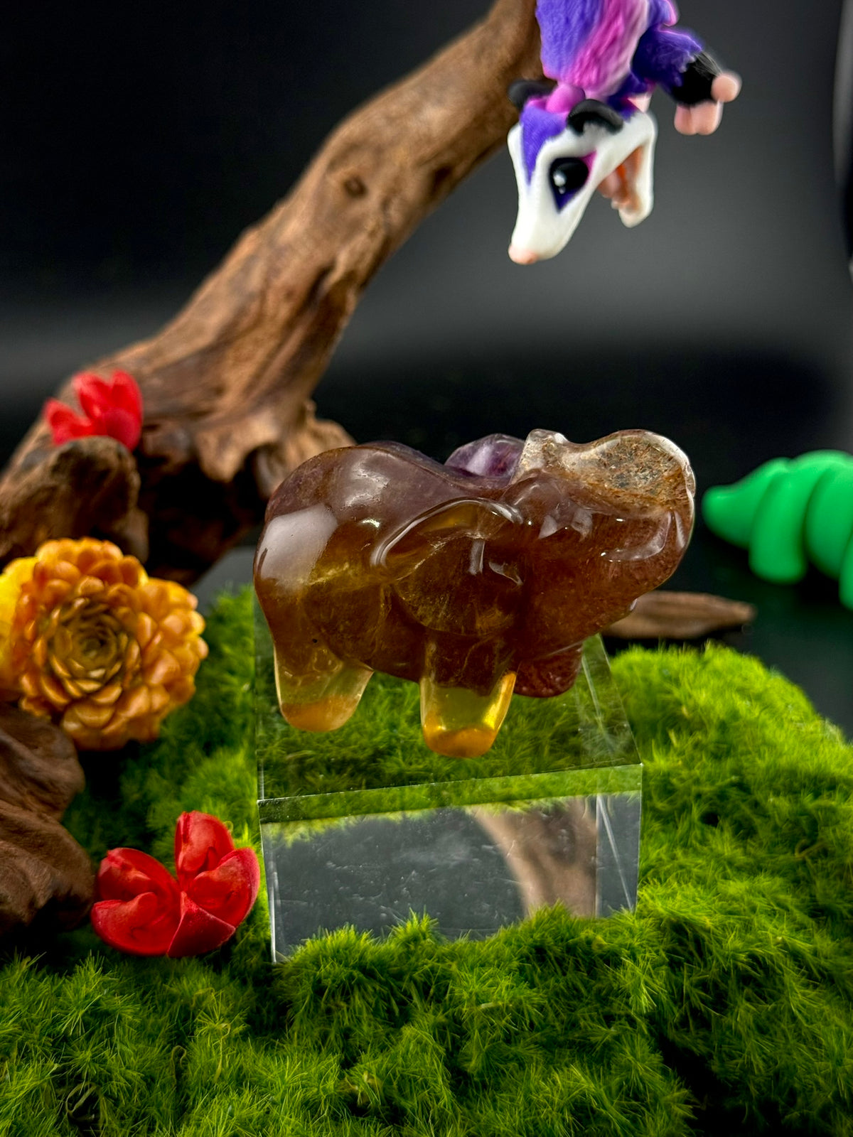 Fluorite Elephant Carvings