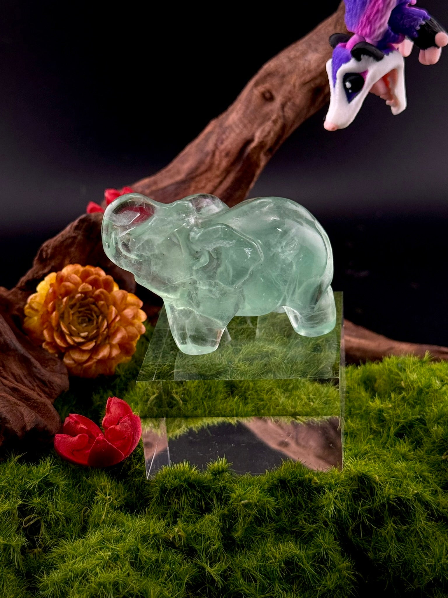 Fluorite Elephant Carvings