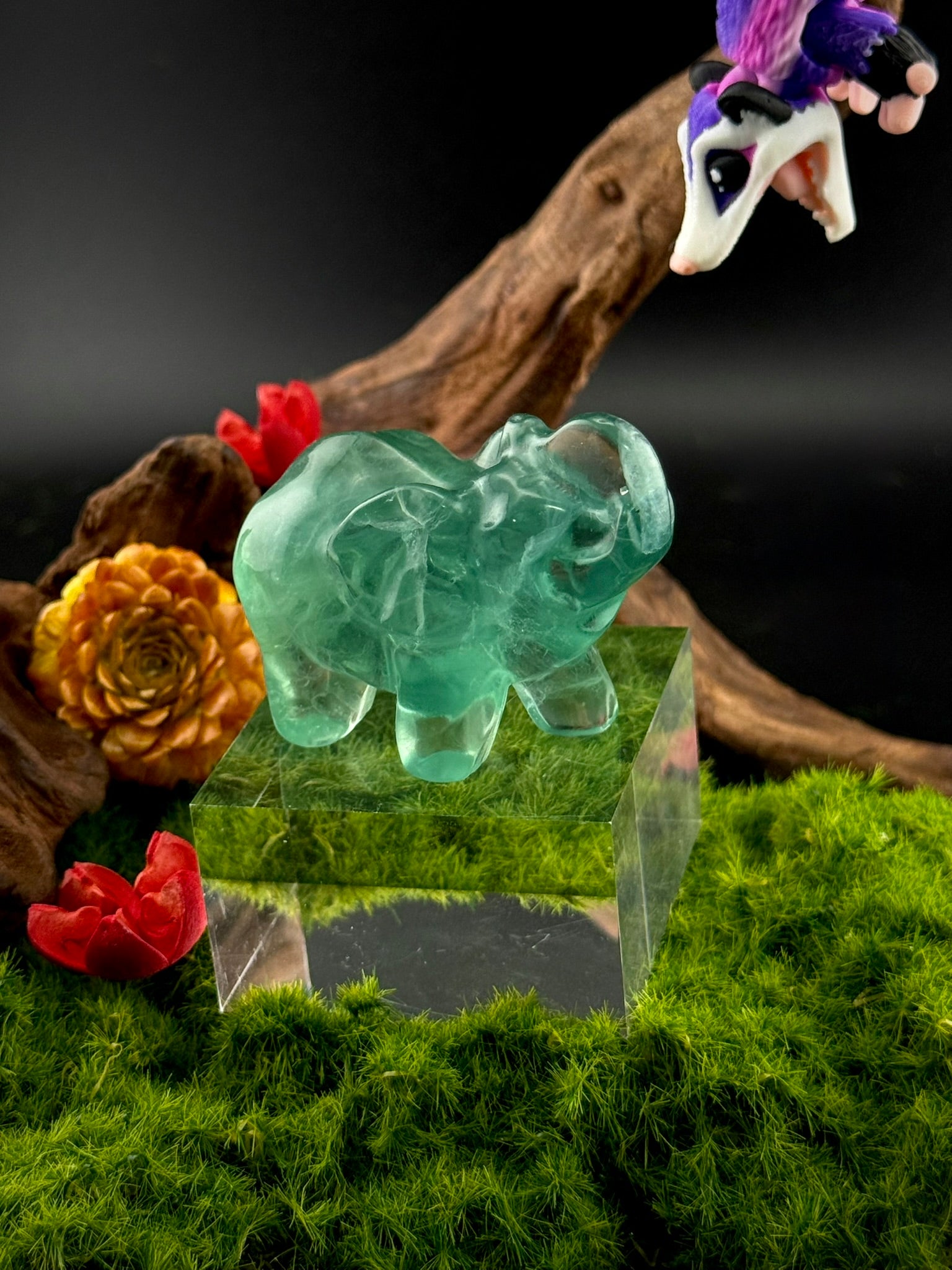 Fluorite Elephant Carvings