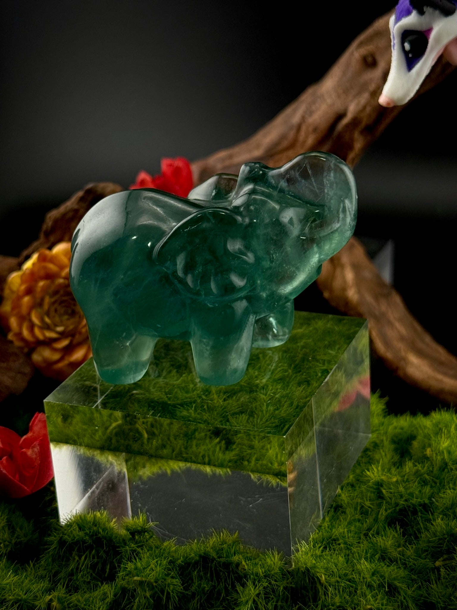Fluorite Elephant Carvings