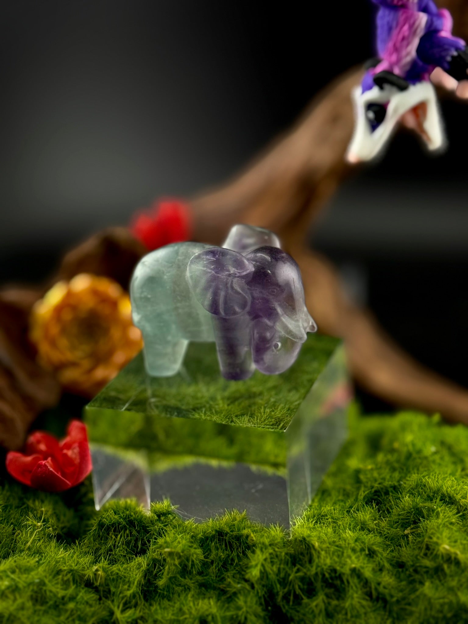 Fluorite Elephant Carvings