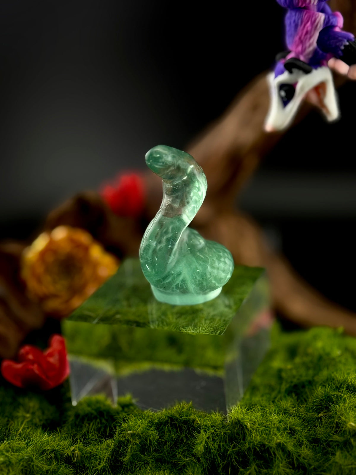 Fluorite Snake Carving