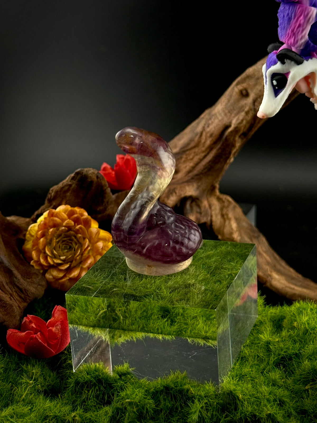 Fluorite Snake Carving