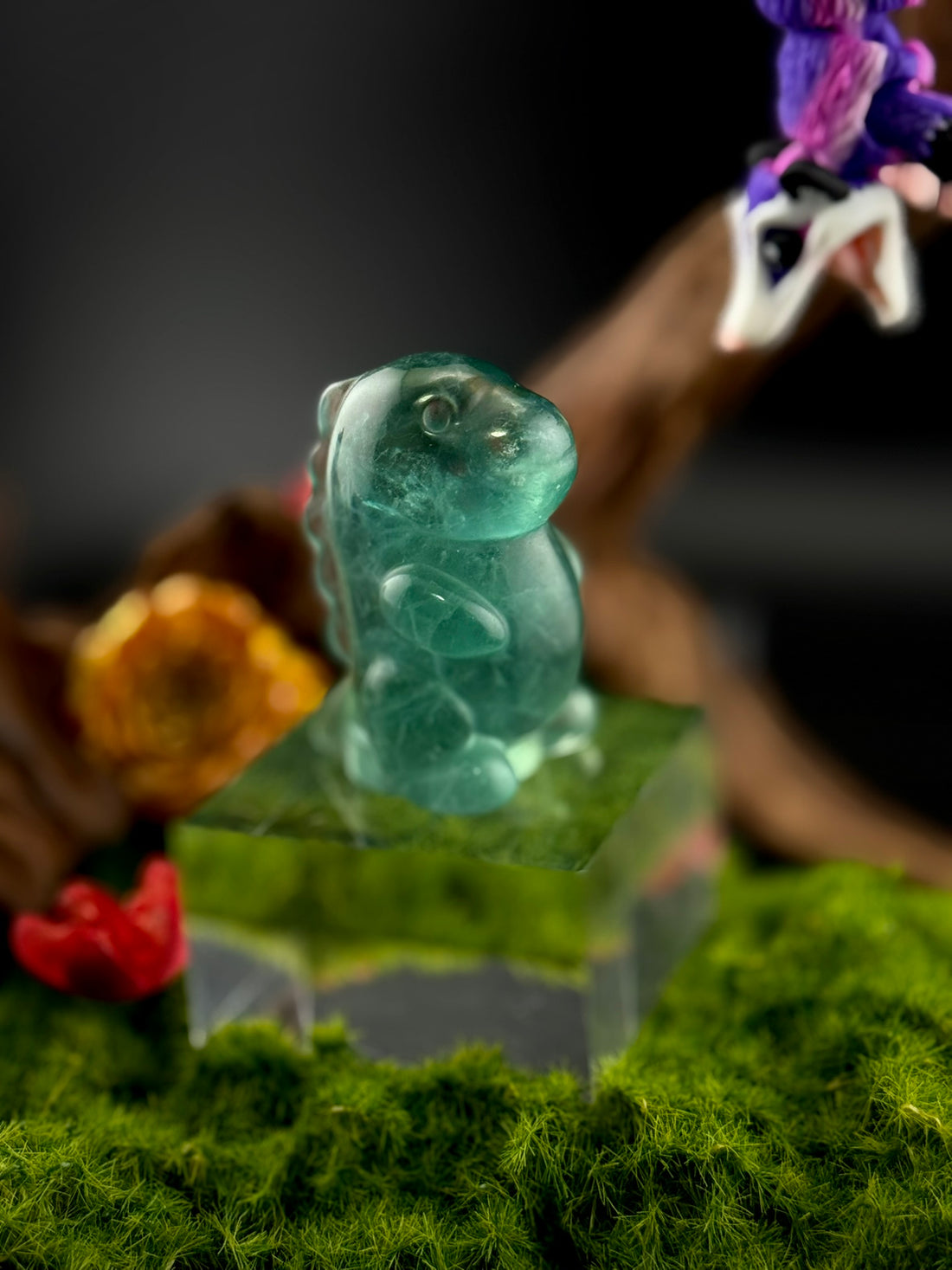 Chubby Fluorite Dino Carvings