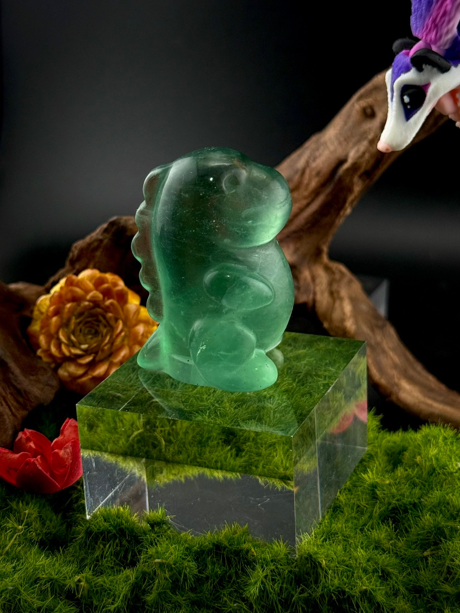Chubby Fluorite Dino Carvings