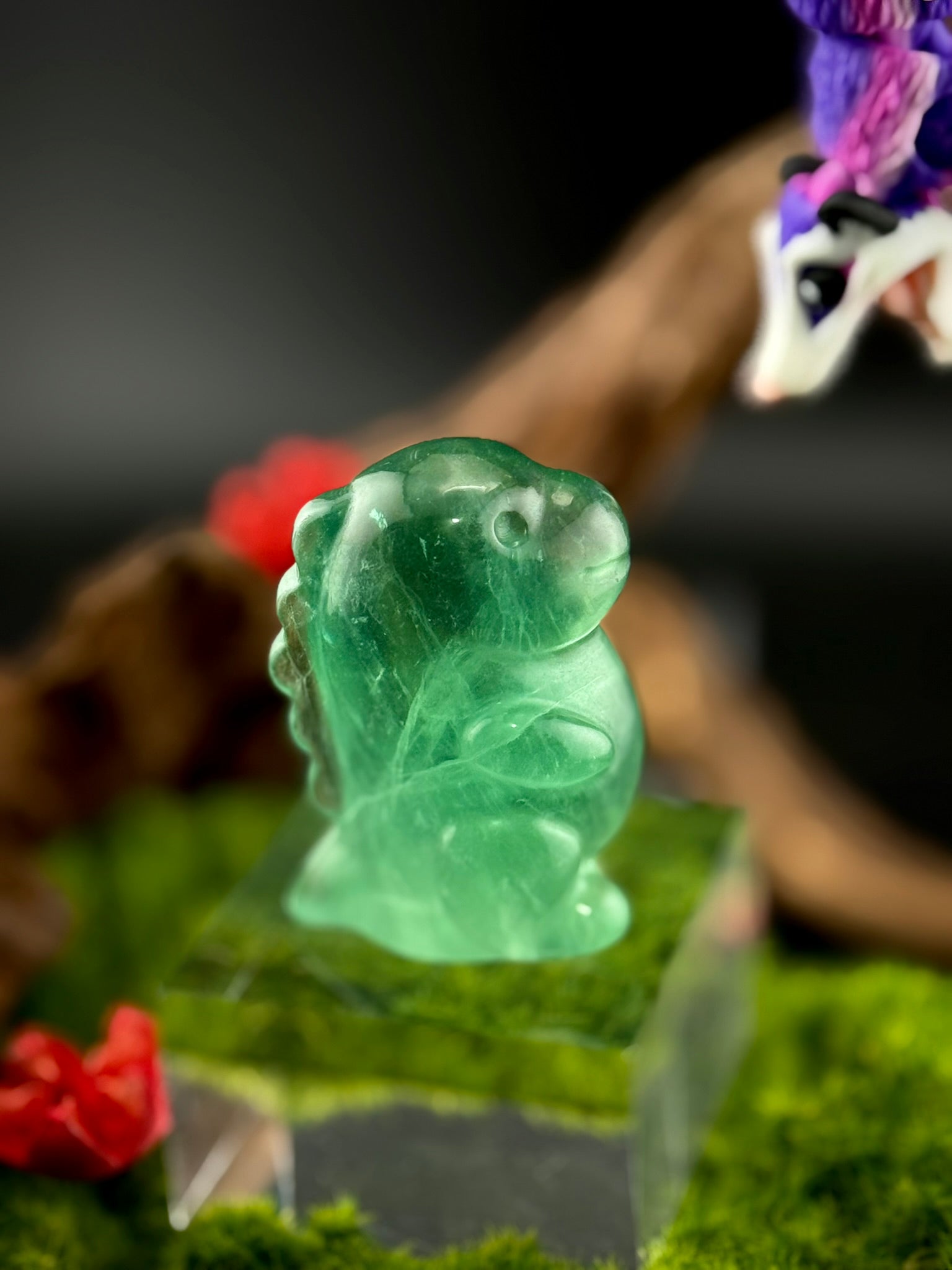 Chubby Fluorite Dino Carvings