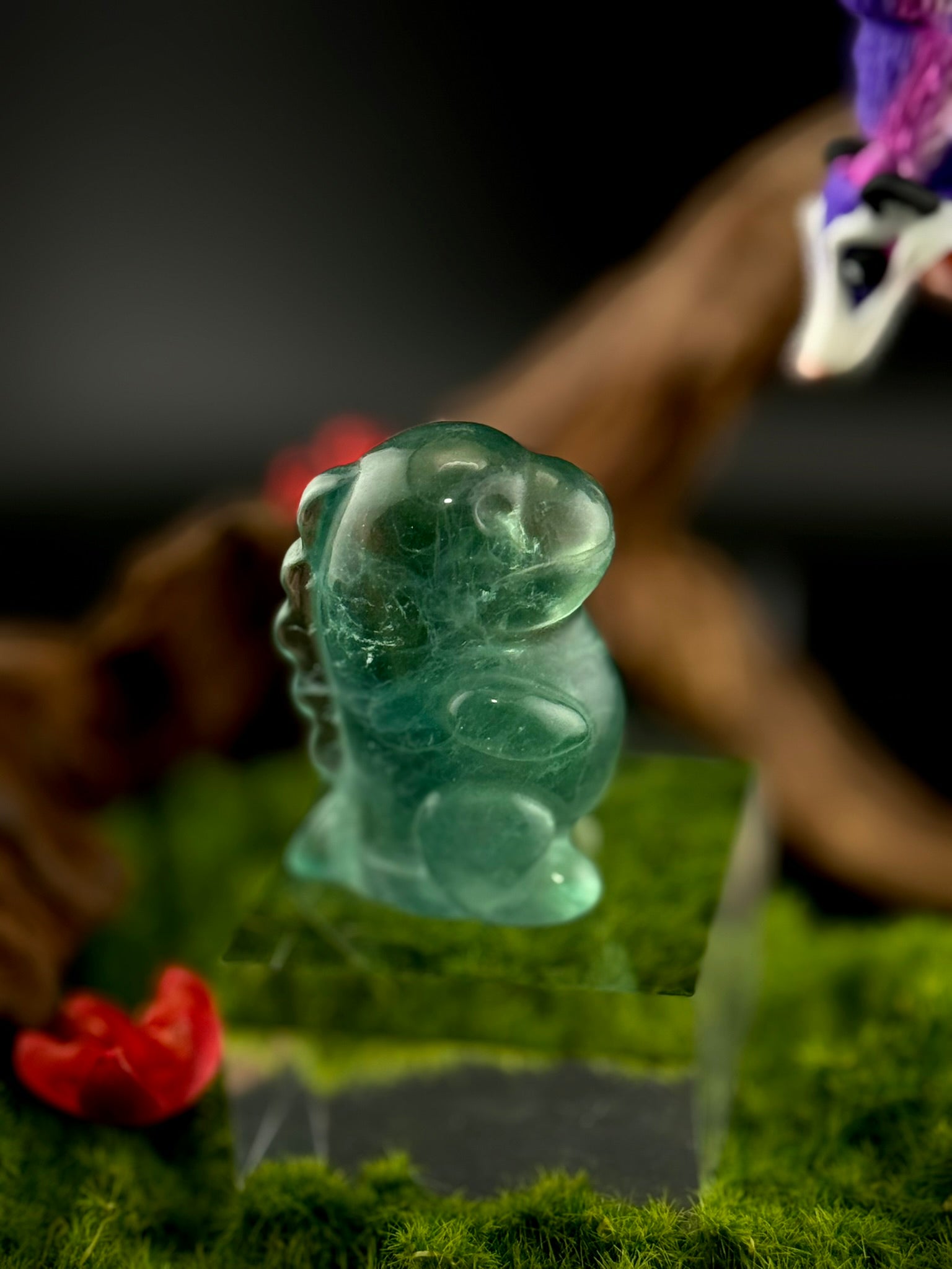 Chubby Fluorite Dino Carvings