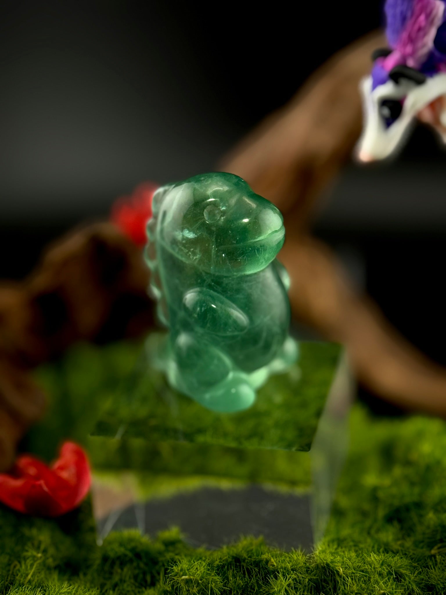 Chubby Fluorite Dino Carvings