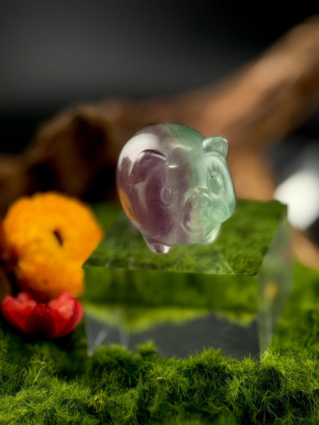 Fluorite Standing Pig Carvings