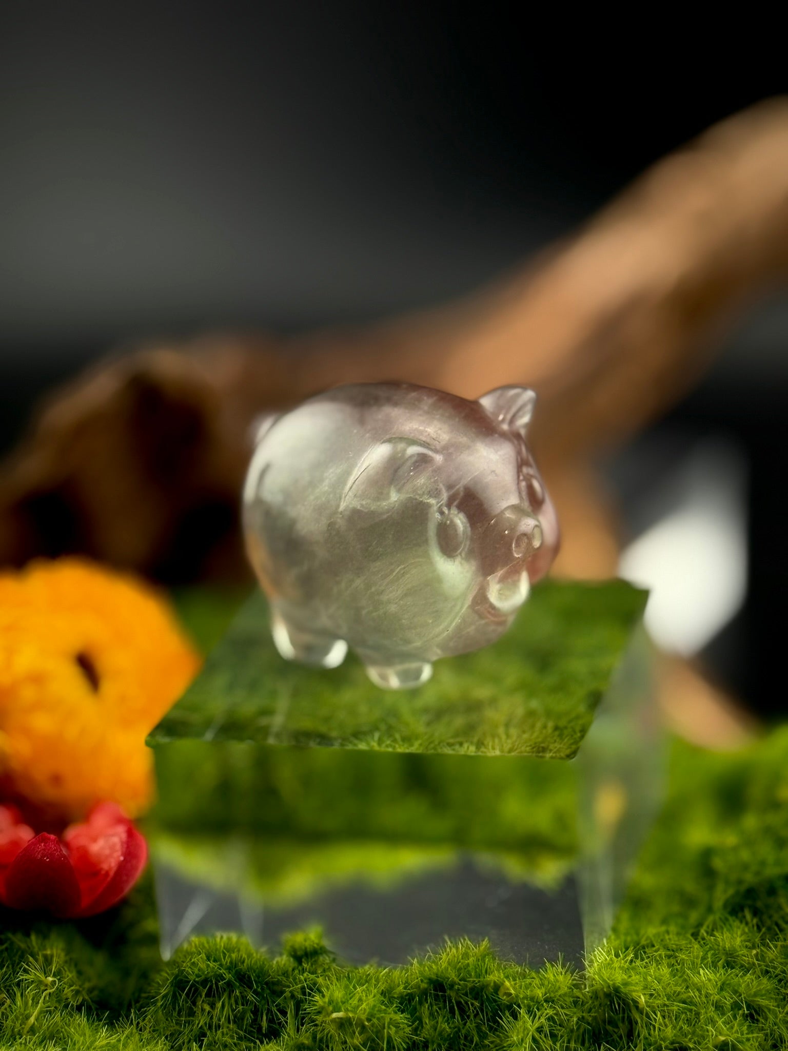Fluorite Standing Pig Carvings