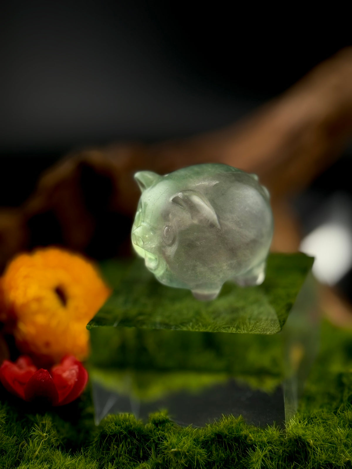 Fluorite Standing Pig Carvings