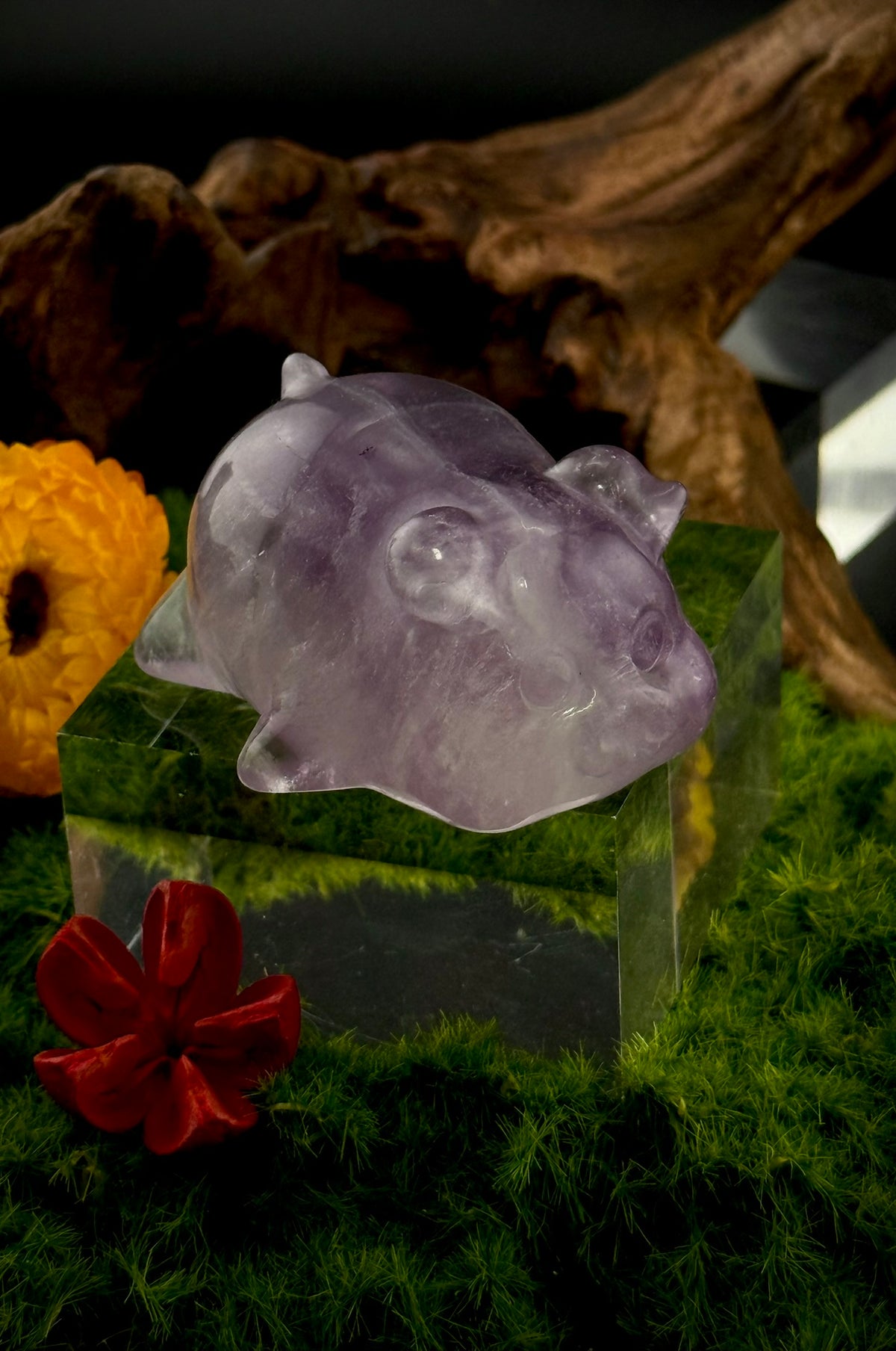 Fluorite Laying Pig Carvings