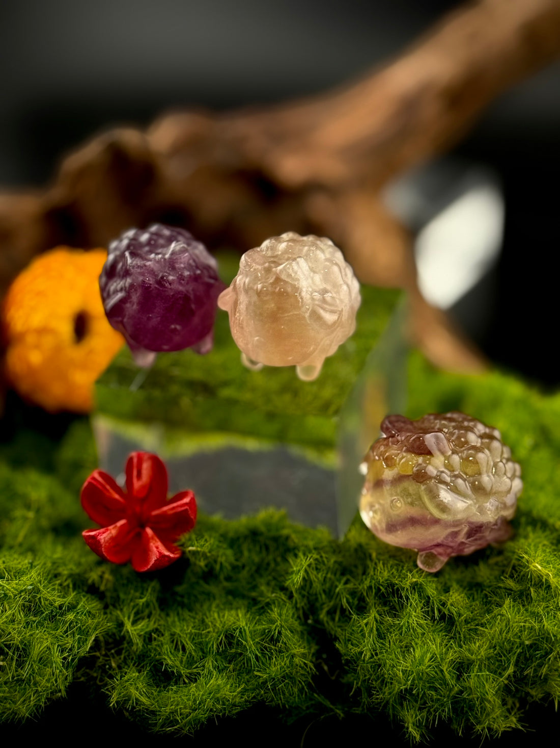 Fluorite Sheep Carvings