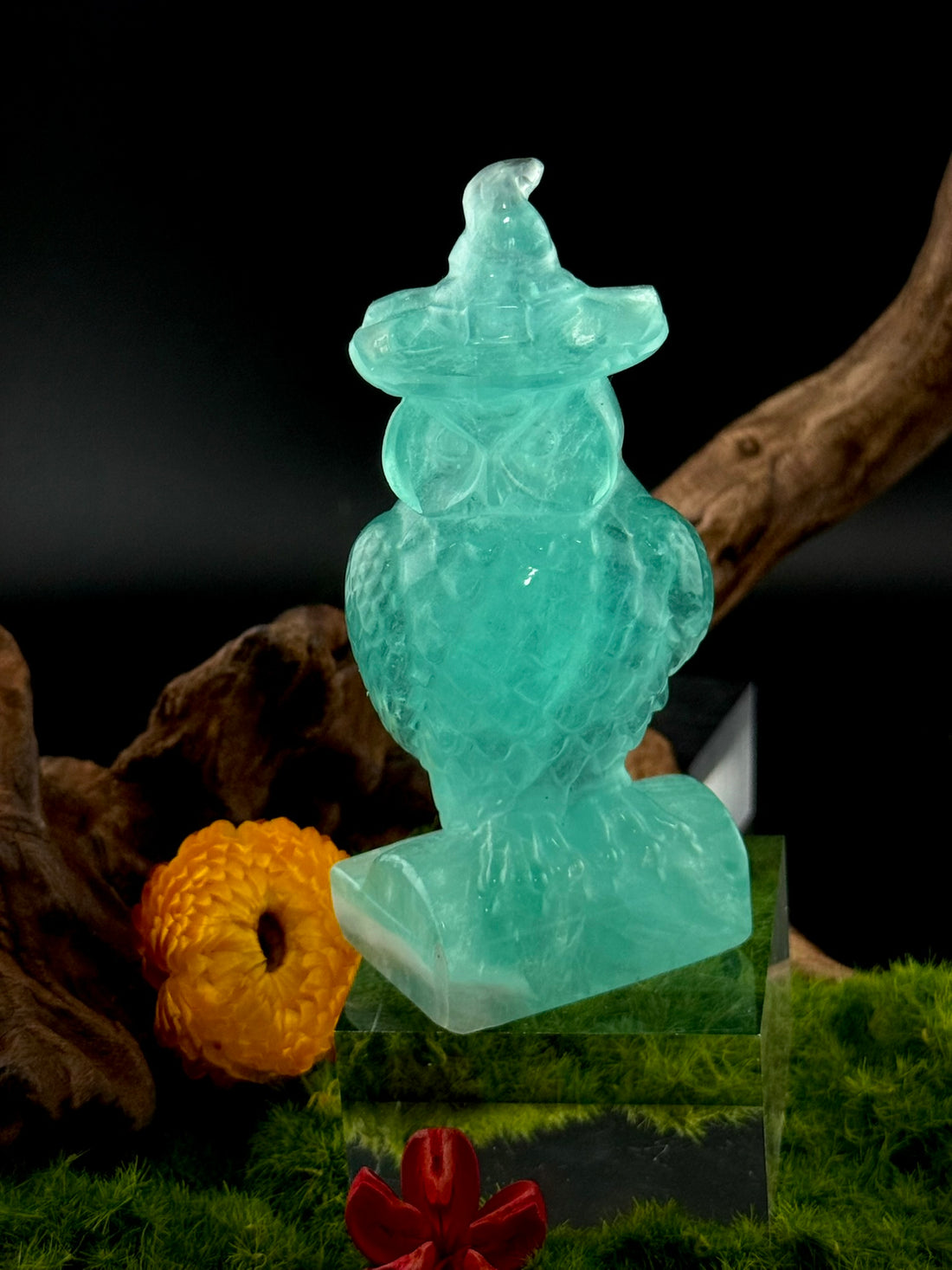 Fluorite Owl Carving
