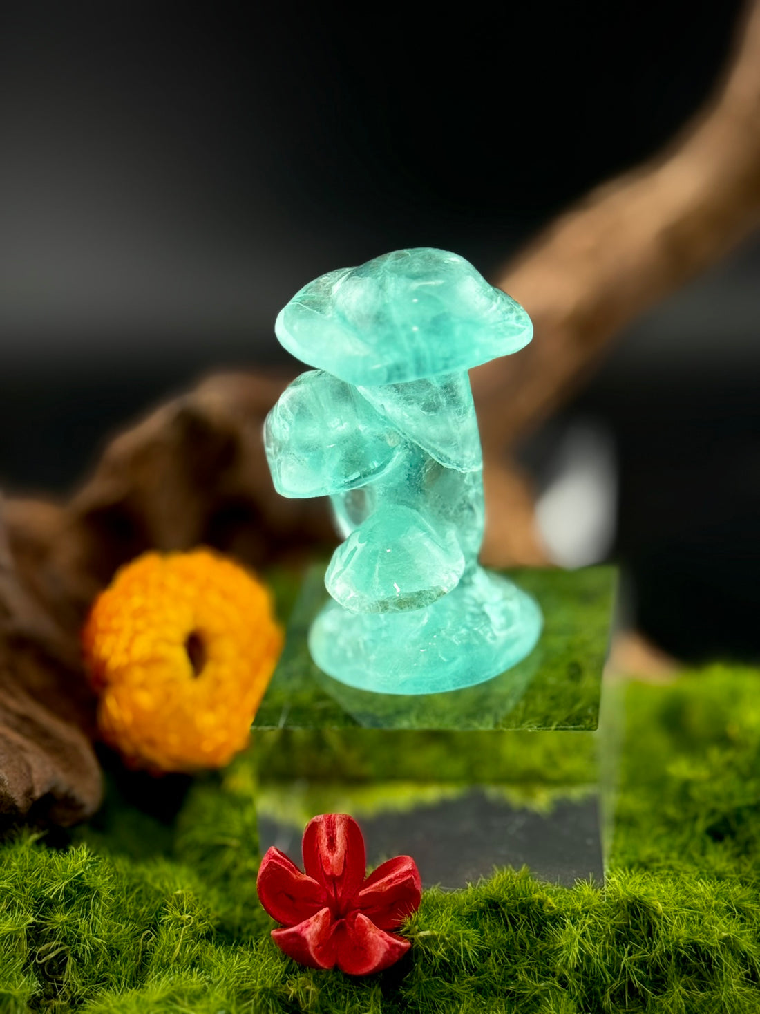 Fluorite Mushroom Carving