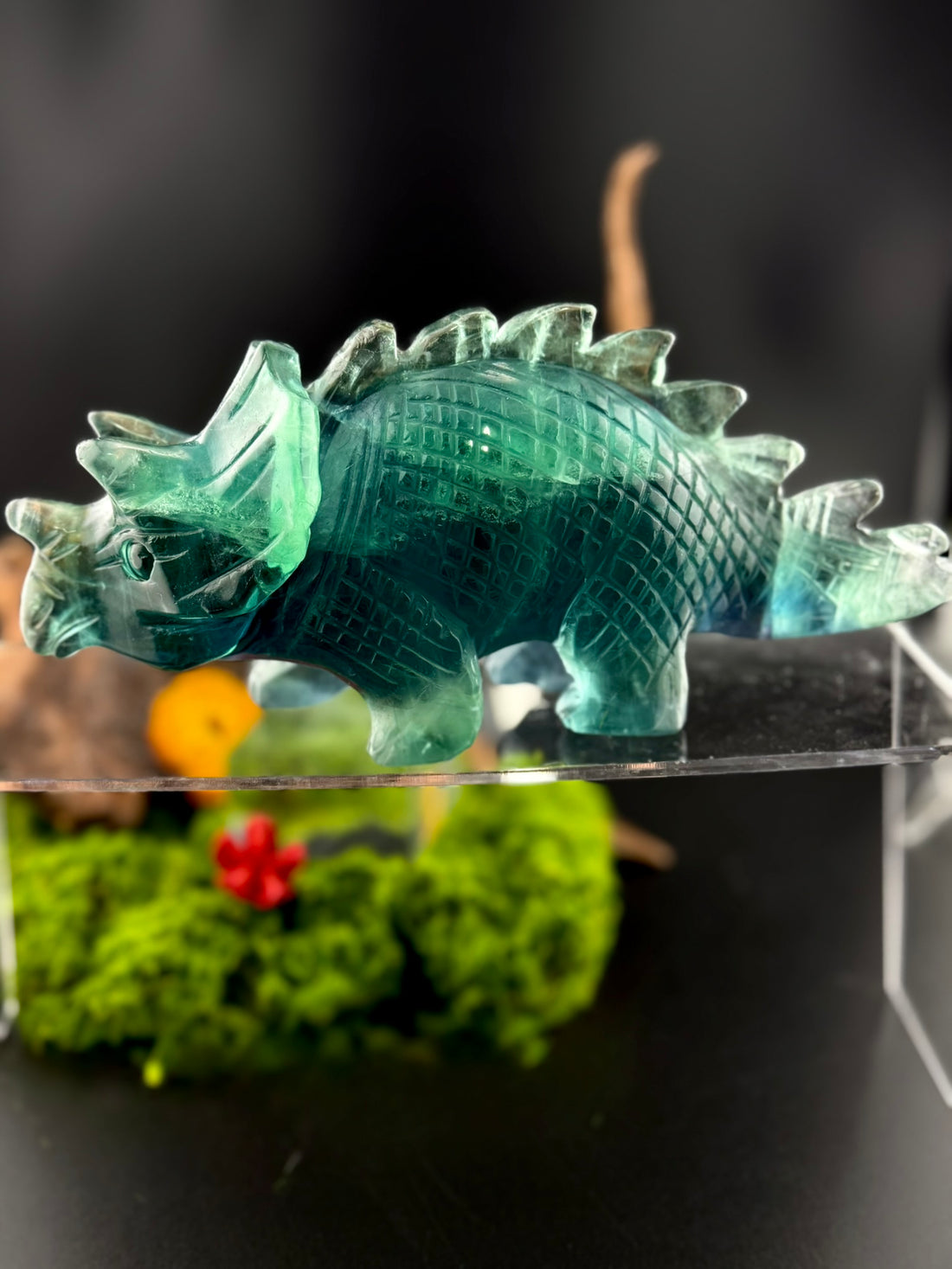 Fluorite Triceratops Carving