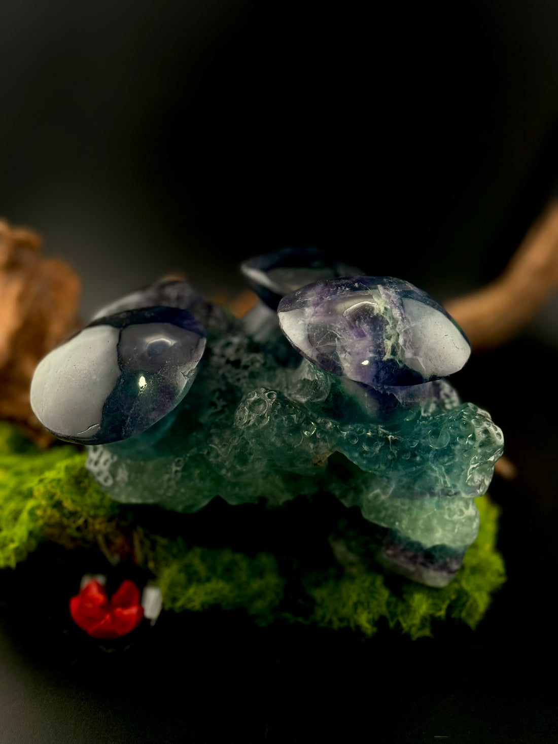 Fluorite Mushroom Cluster Carving