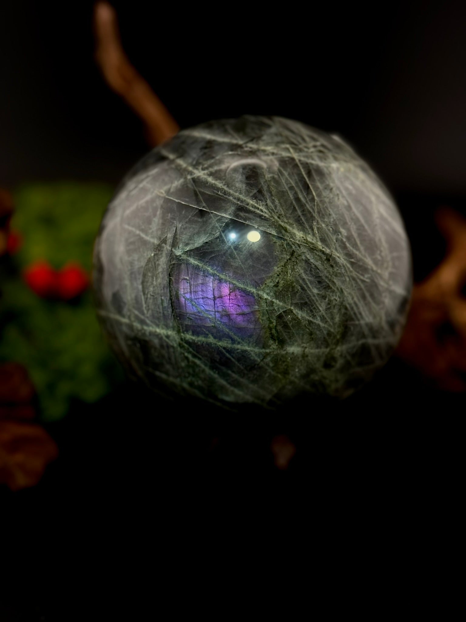 Pink & Purple Flash Labradorite Statement Spheres