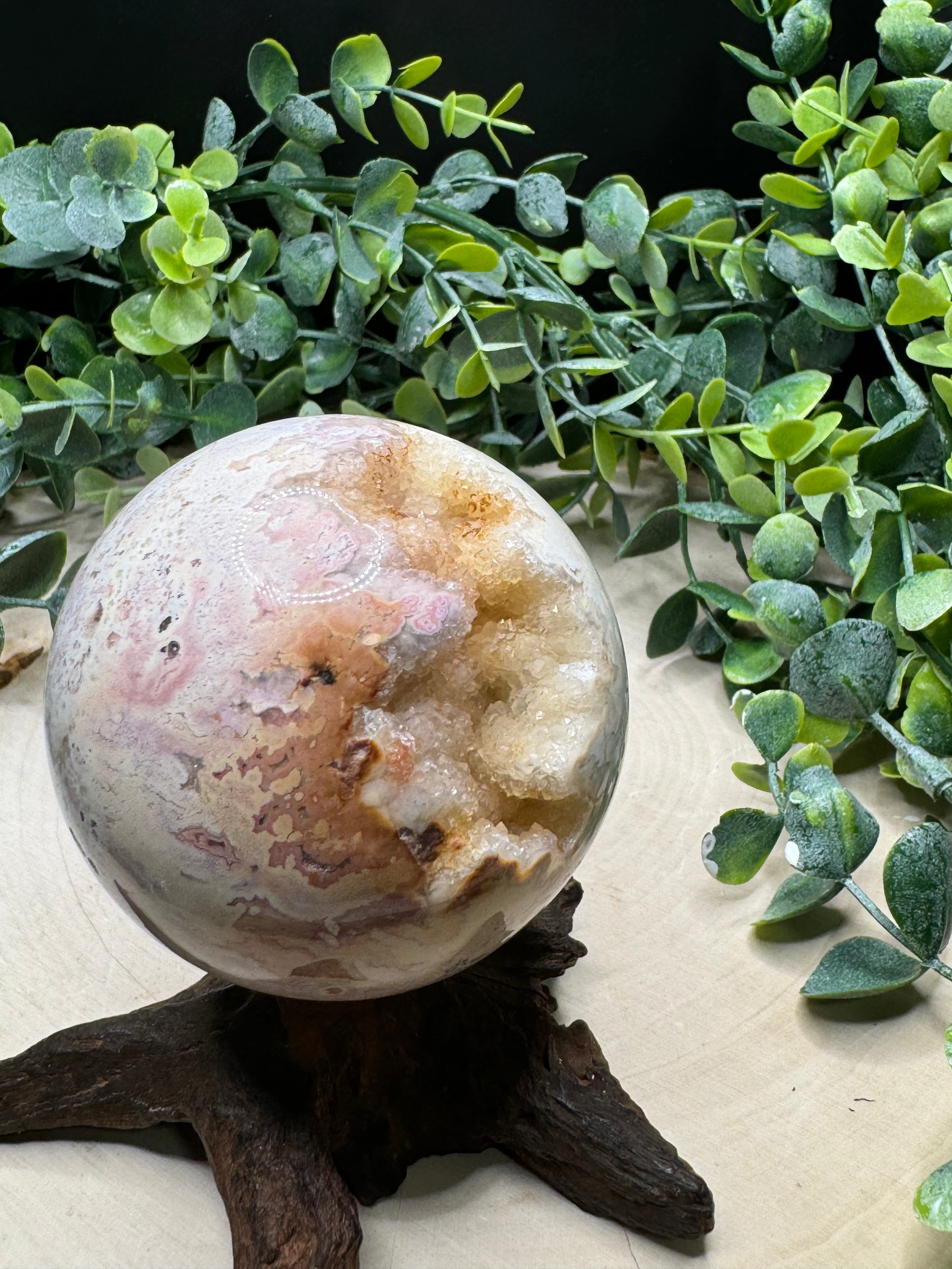 Indonesian Gold Plume Agate Sphere | Natural Plume Agate Crystal Ball - Still Water Crystals