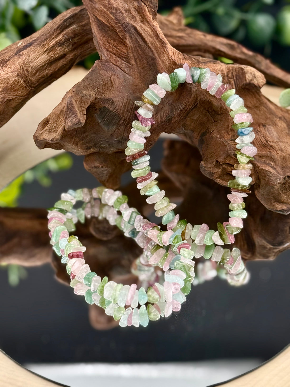 Watermelon Tourmaline Chip Bracelets