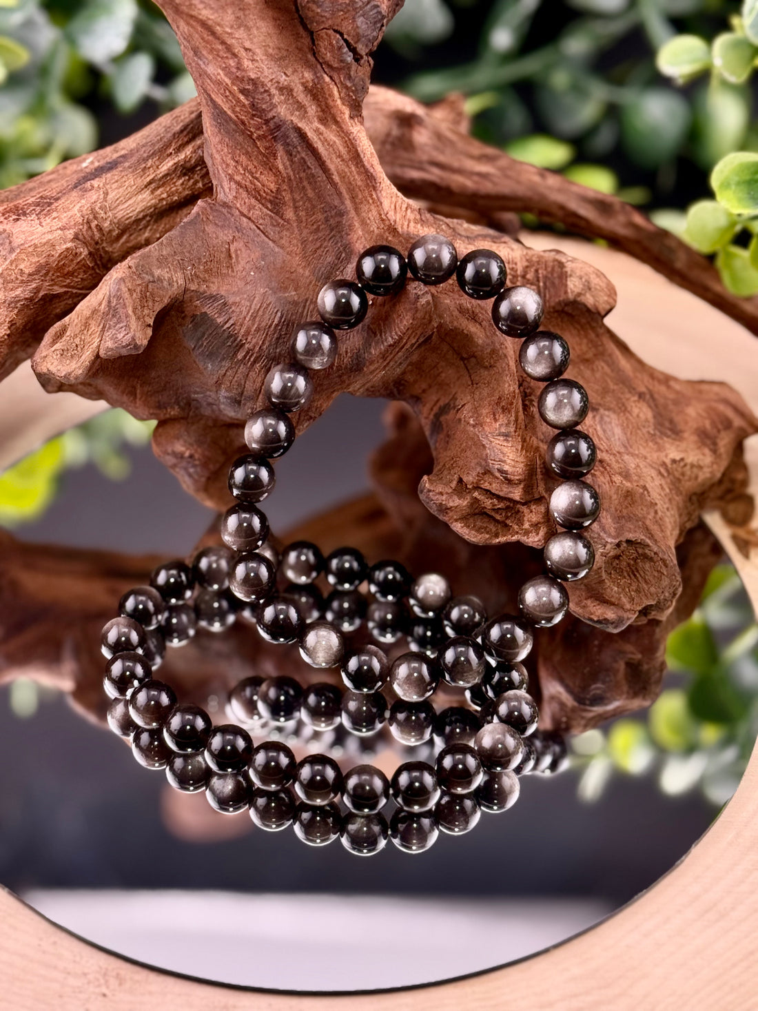 Silver Sheen Obsidian 8mm Bracelets