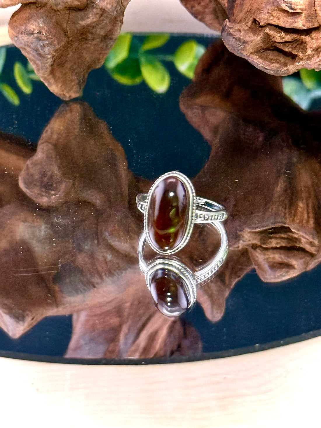 Fire Agate Adjustable Ring