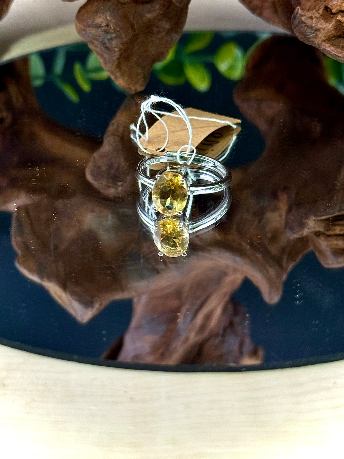 Citrine adjustable rings in 925 sterling silver