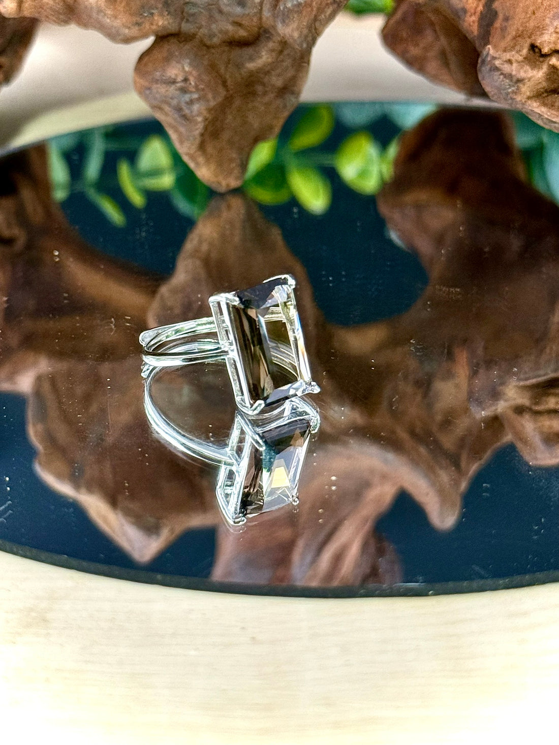 Smoky Quartz Adjustable Ring