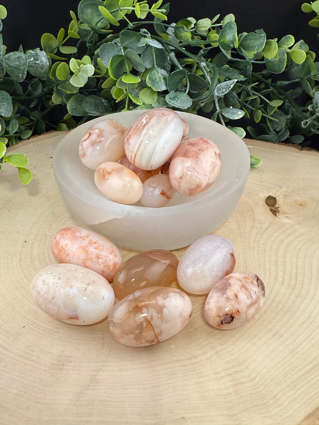 Carnelian & Flower Agate Tumble