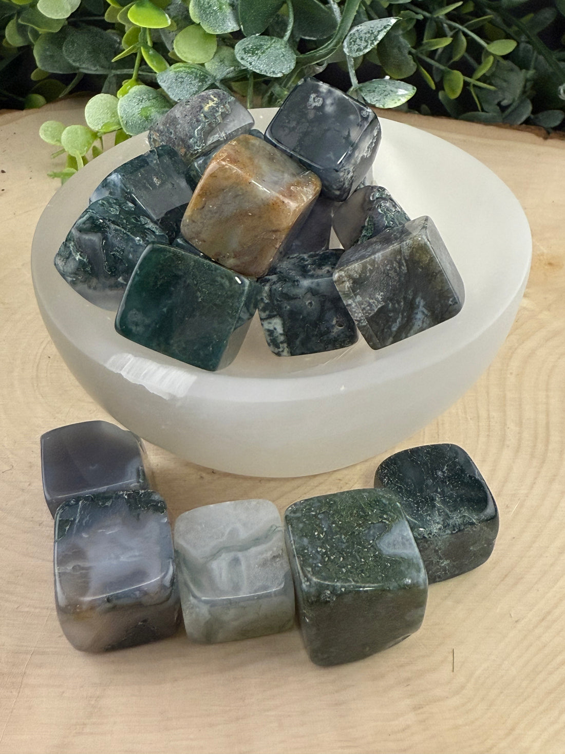 Moss Agate Cubes