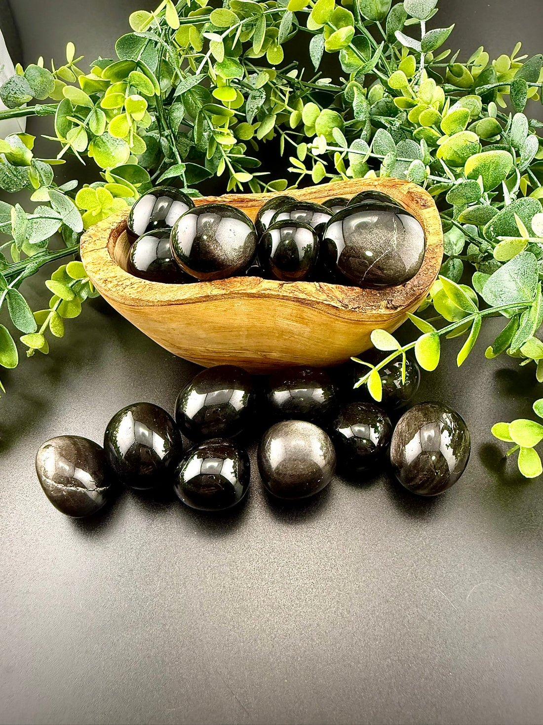 Silver Sheen Obsidian Tumbles