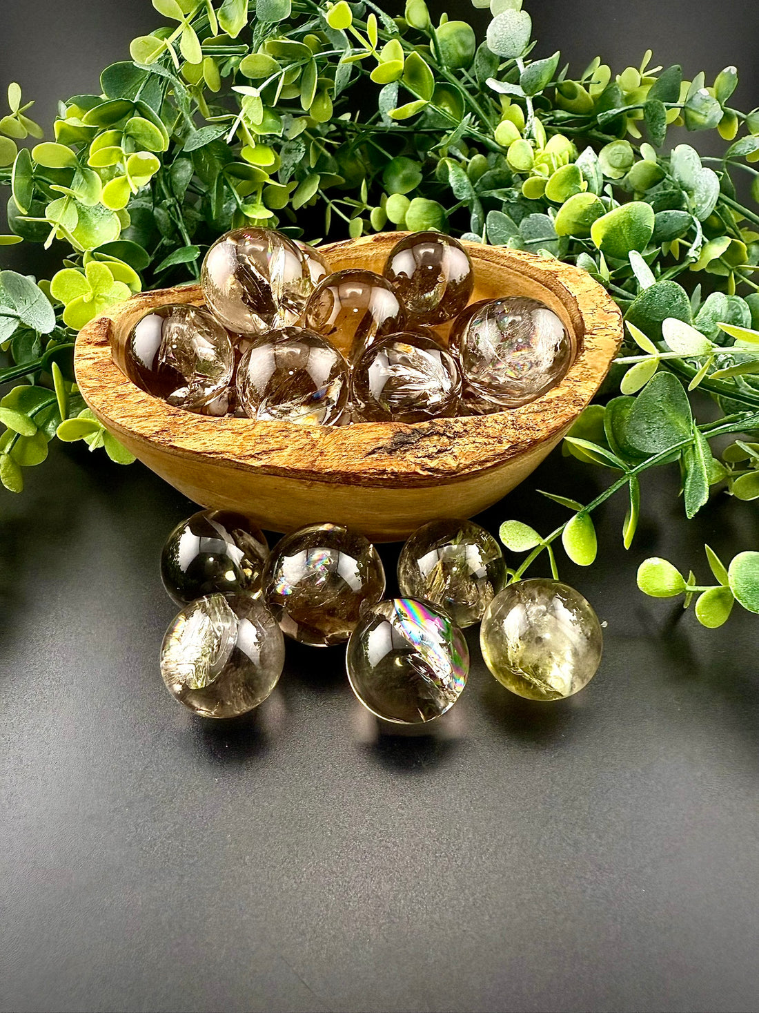 Rainbow Smoky Quartz Mini Spheres