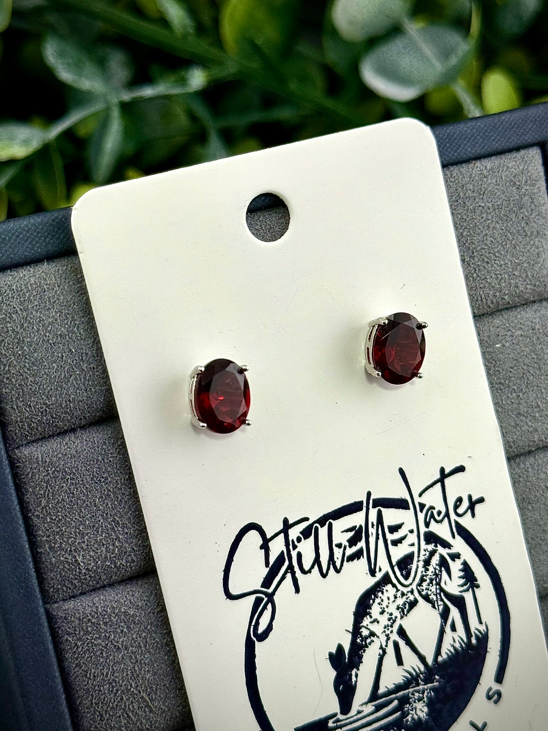 High Quality Garnet Stud Earrings
