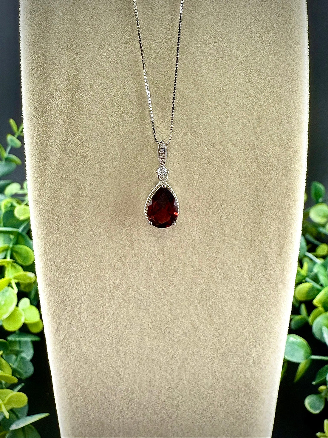 Garnet Teardrop Pendant